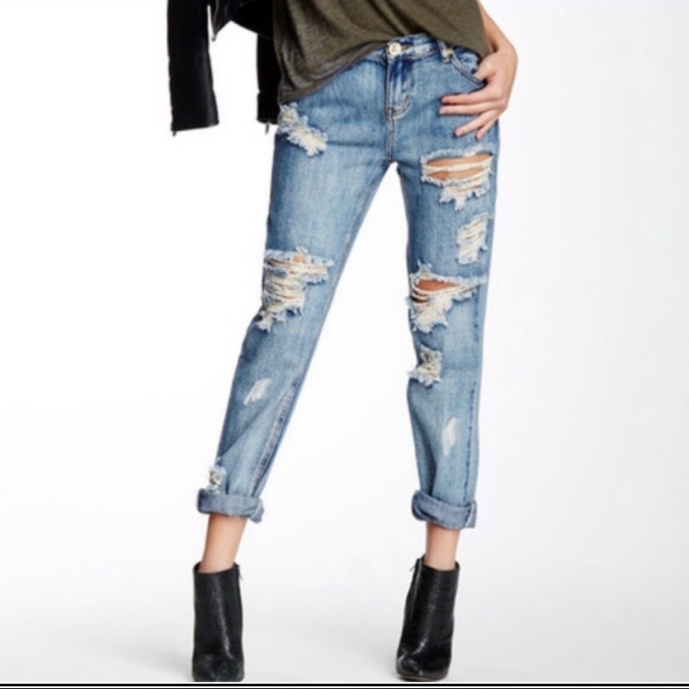 One Teaspoon Awesome Distressed Baggies Jeans - Picture 2 of 13